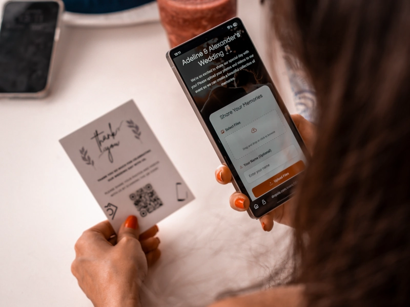 Guests sharing photos with QR code