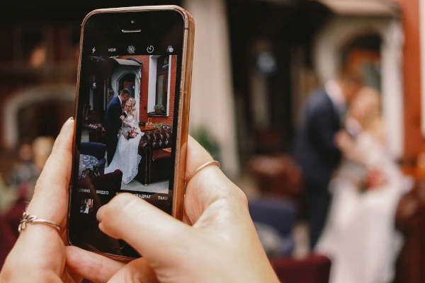 Wedding photo captured by mobile